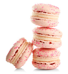 Tasty  macarons isolated on white