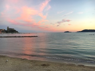 Obraz premium romantic sunset in Lerici