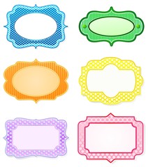 Set of rainbow colored icon designs for labels