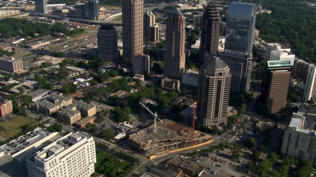 Flying over Midtown Atlanta, Georgia. Shot in 2007.