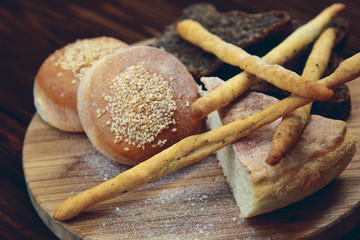 Beautiful Fresh mixed Homemade cooking made from whole wheat bread