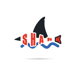 shark icon color illustration