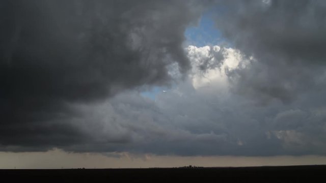 Time-lapse turbulent clouds over the prairie