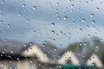Water drop on car glass