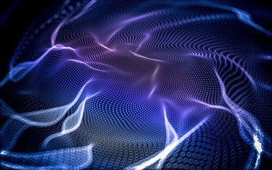 Abstract polygonal space low poly dark background, 3d rendering