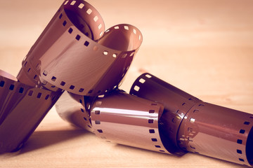 35mm negative film with filter effect retro vintage style
