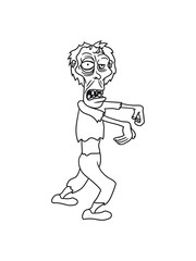 running zombie go ugly comic cartoon funny halloween horror