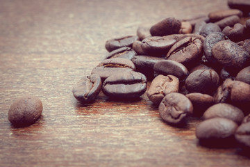 Coffee Beans with filter effect retro vintage style