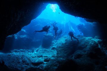 Cave diving