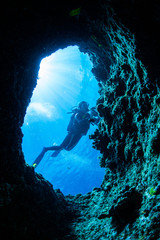Cave diving