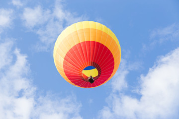 Colorful hot air balloon on blue sky