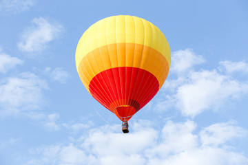 Colorful hot air balloon on blue sky