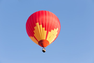 Colorful hot air balloon on blue sky