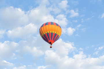 Colorful hot air balloon on blue sky