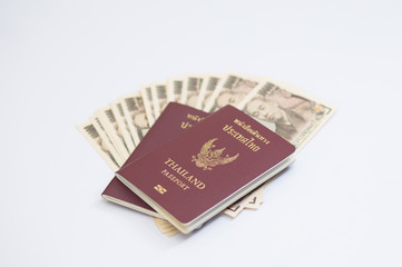 Passport and Japanese banknote