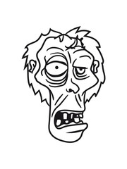 zombie face head ugly comic cartoon funny halloween horror