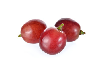 whole fresh grapes on white background