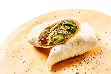 Chicken fajita wrap sandwich