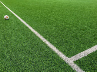 Obraz premium White line on grass green background