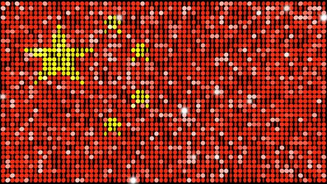 Chinese flag  - seamless looping with reflectors and sparkles
