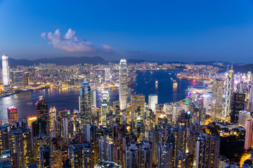 Fototapeta premium Hong Kong city at sunset
