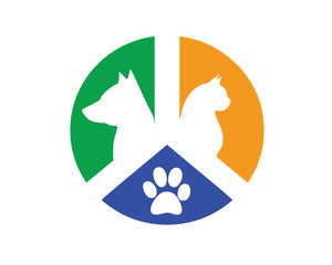 Modern Pet Logo - Animal Peace Organization Symbol