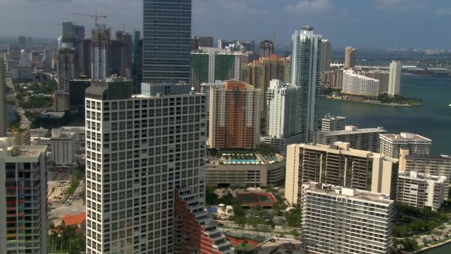 Aerial view of Miami skyscrapers