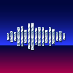 Fototapeta premium 80s styled chrome sound wave