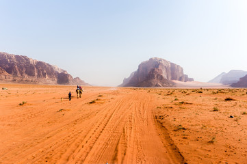 Camel tour in Wadi Rum desert, Jordan
