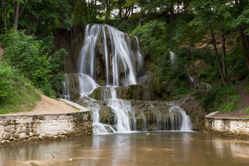 Waterfall in a village
