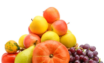 fruits and vegetables isolated on white background