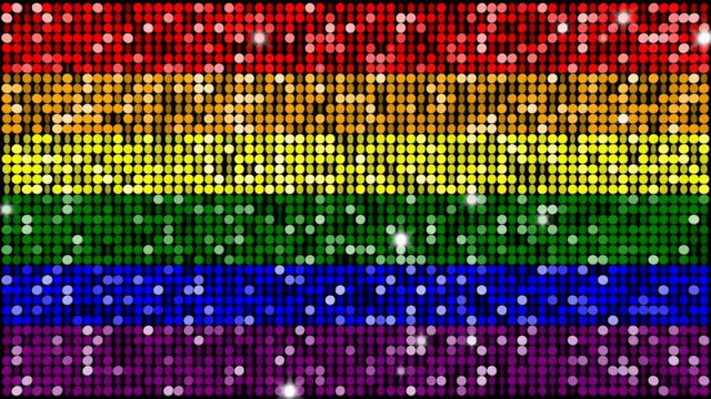 Rainbow flag- seamless looping with reflectors and sparkles
