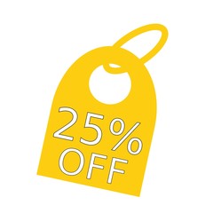 25% OFF white wording on background yellow key chain