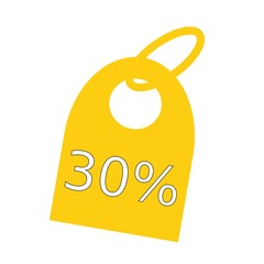 30 percent white wording on background yellow key chain