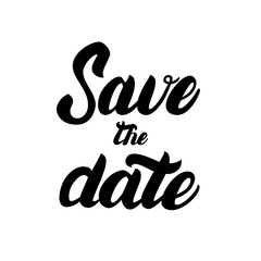 Save the date hand written lettering for invitation card.