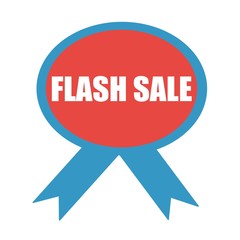 flash sale white wording on background red ribbon