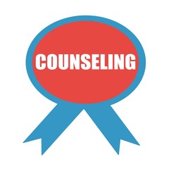 COUNSELING white wording on background red ribbon