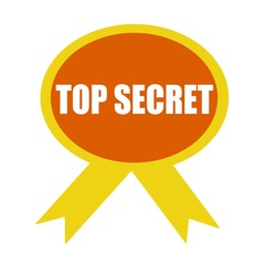 top secret white wording on background Orange ribbon