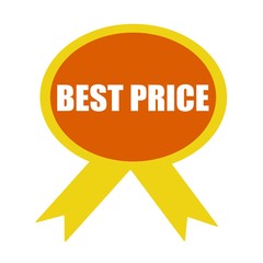 BEST PRICE white wording on background Orange ribbon