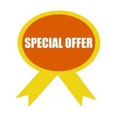 Special Offer white wording on background Orange ribbon