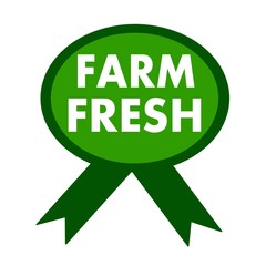 Farm fresh white wording on background green ribbon