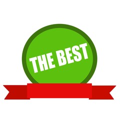 the best white wording on Circle green background ribbon red