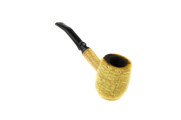 corn cob pipe / portrait of isolated on white corn cob pipe
