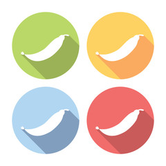 Peas Pod Flat Icons Set