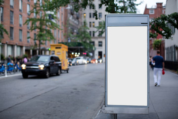 Blank outdoor billboard in Manhattan
