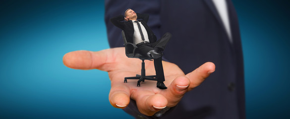 Man relaxing on his chair at the office