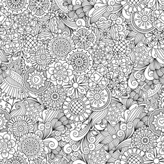 Creative ornamental full frame background made of kaleidoscope shapes and geometric floral designs