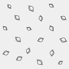 Geometric simple monochrome minimalistic vector pattern, science, planets
