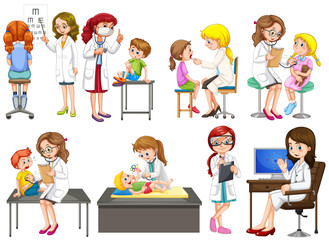 Doctors and patient at clinic