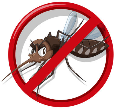 Mosquito control sign on white background